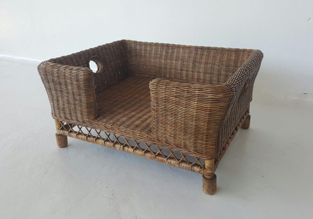 Brown Rattan Dog Bed